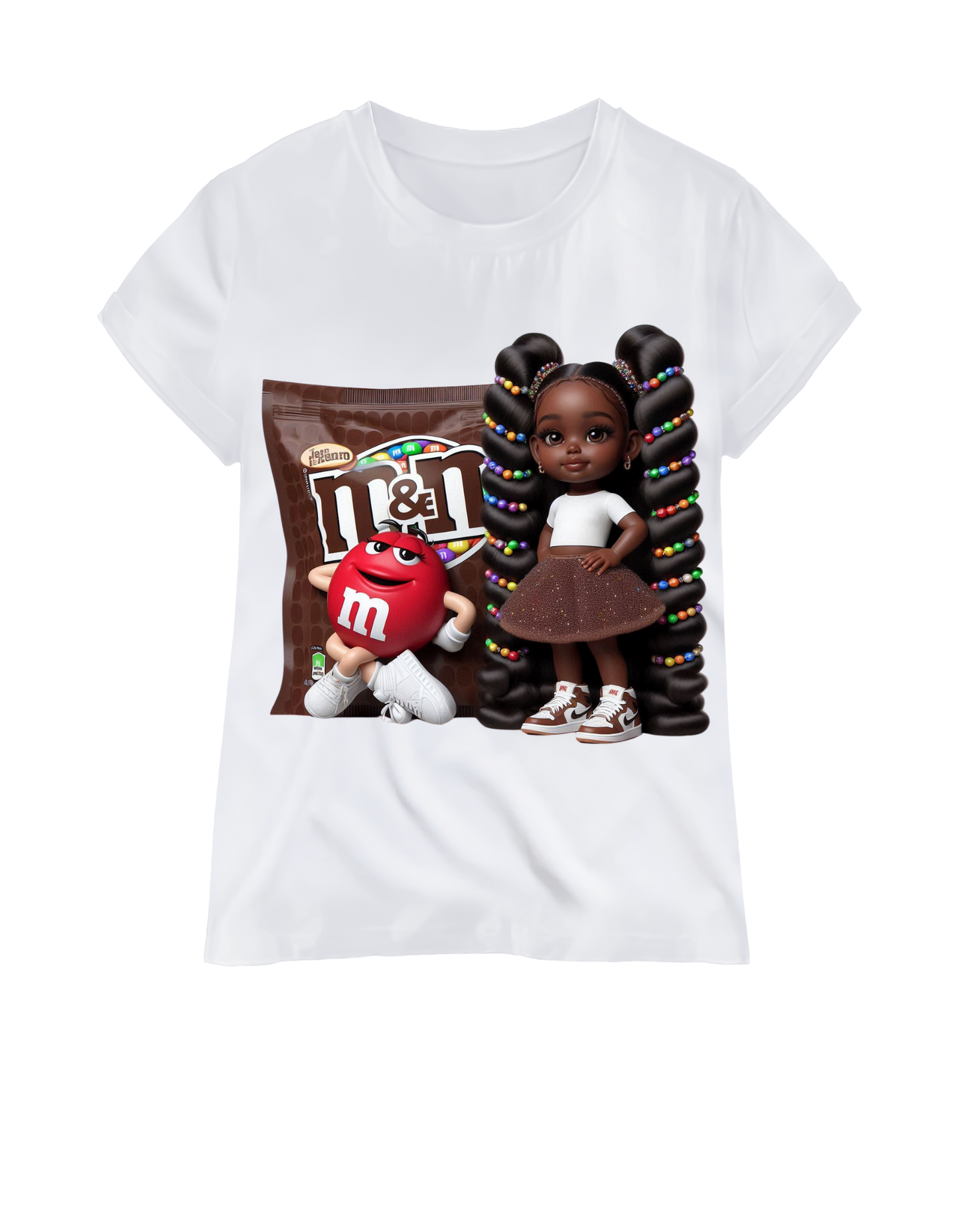"Adorable M & M Girl" White Youth Short Sleeve T-Shirt