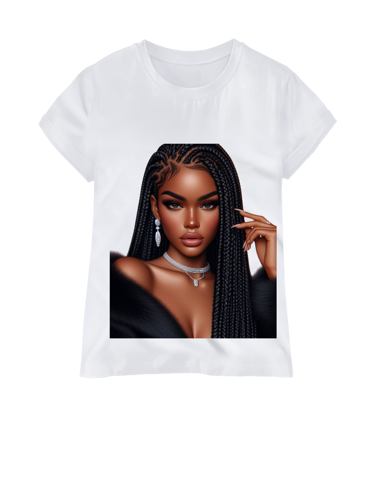 " Girl Braids" White Youth short Sleeve T-shirt