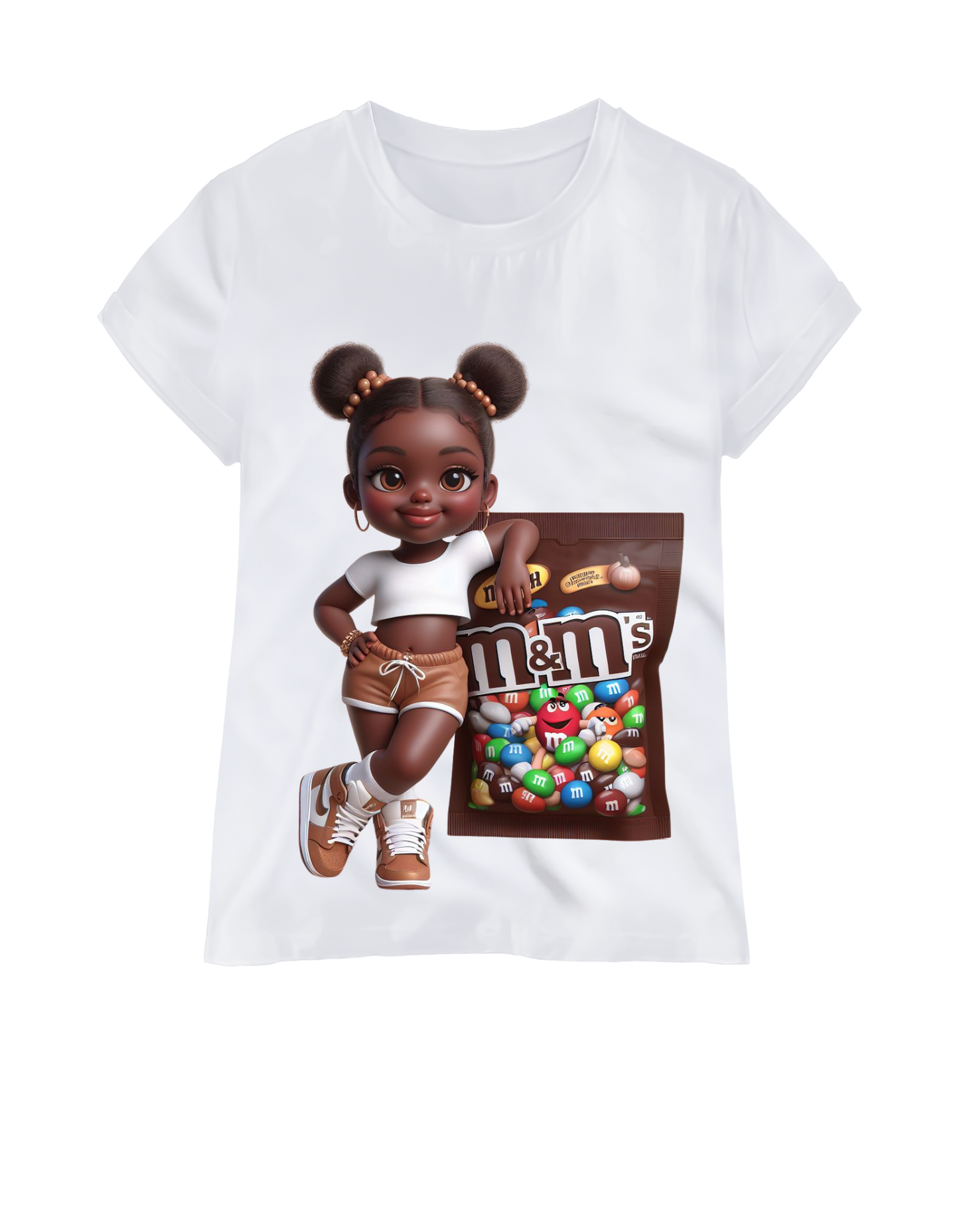 "M & M Nancy" White Youth Short Sleeve T-Shirt