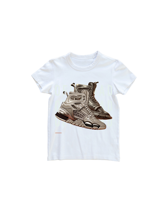 Youth White Gold Sneaker T-Shirt
